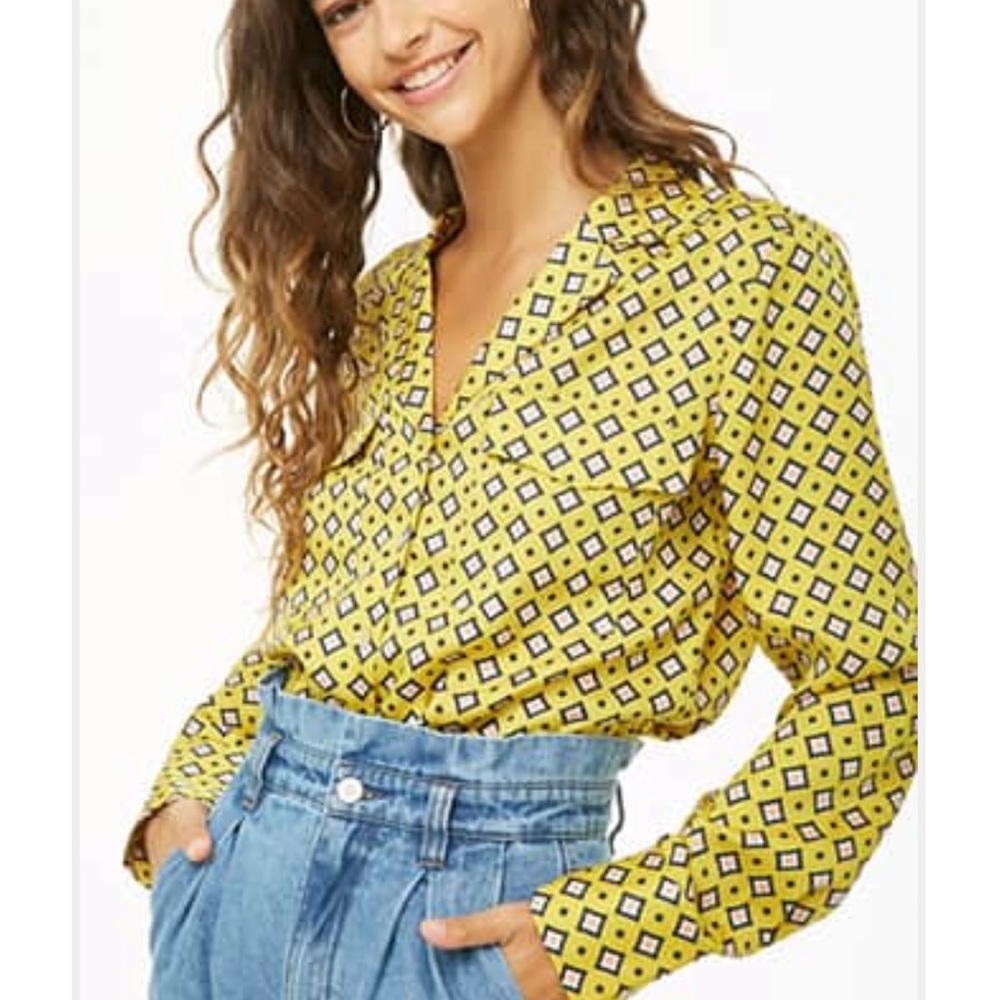Yellow Geometric Blouse